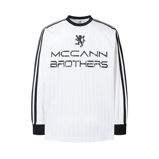 Playera Holgada de Rayas con Letras Europeas y Americanas - Manga Larga para Hombre - Image 5