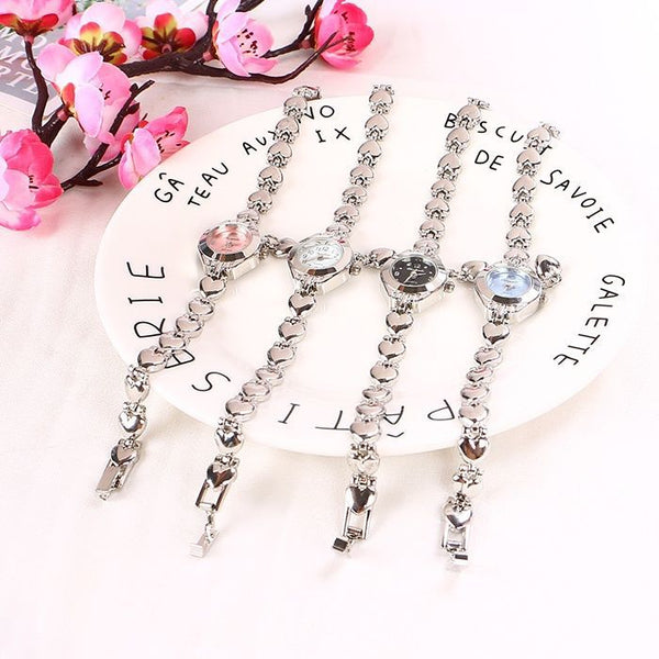 Reloj de Pulsera Corazón en Acero Inoxidable para Mujer