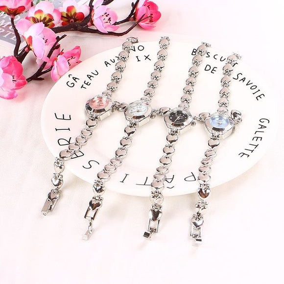 Reloj de Pulsera Corazón en Acero Inoxidable para Mujer