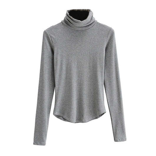 Polera Cuello Alto Ajustado Liso - Prenda Base Versátil - Image 9