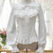 Blusa Chifón Slim-fit Manga Larga Estilo Lolita Dulce para Mujer
