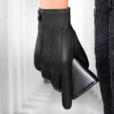 Guantes de Cuero Genuino Forrados en Polar