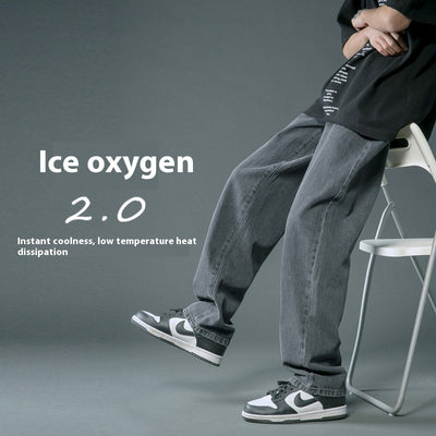 Jeans Rectos Sueltos Ligeros para Hombre - Comodidad de Verano - Image 4