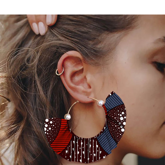 Aretes Artesanales Estampados de Diseño Exagerado - Image 2
