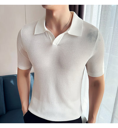Polo Casual Transpirable con Cuello en V para Hombre - Image 12