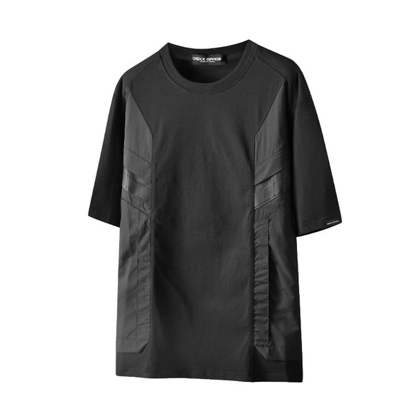 Camiseta de Verano Transpirable con Bolsillos y Diseño Patchwork