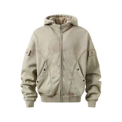 Sudadera Deportiva Vintage Americana con Capucha y Forro Polar