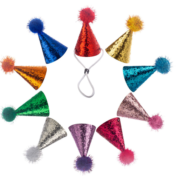 Gorro Puntiagudo con Pompón Esponjoso para Fiestas de Cumpleaños de Mascotas