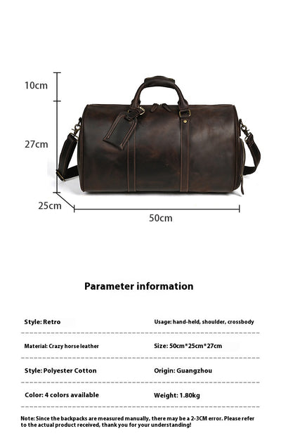 Bolsa Mensajero de Cuero para Viajes - Gran Capacidad Portátil - Image 8