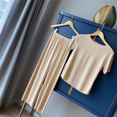 Conjunto de Pijama Ice Silk - Shorts y Blusa Fresca para Casa - Image 5