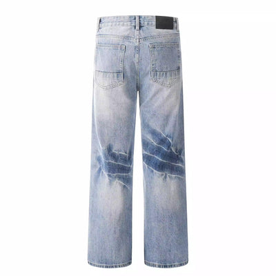 Pantalones Hombre Estilo Retro Desgastado con Rayas de Rayo y Textura de Bambú - Image 12