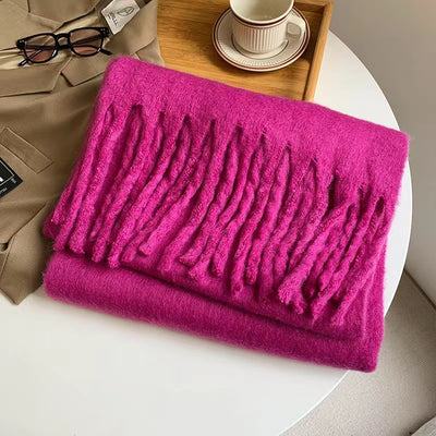 Bufanda Mohair Gruesa y Esponjosa - Abrigo Cálido de Lujo para Mujer - Image 11