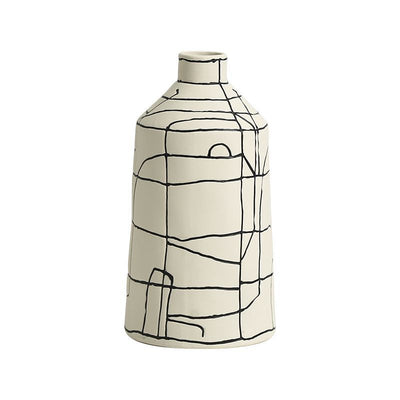 Jarrón de Cerámica Minimalista Italiano con Líneas Pintadas a Mano - Image 4