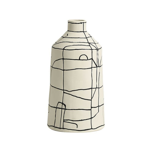 Jarrón de Cerámica Minimalista Italiano con Líneas Pintadas a Mano - Image 4