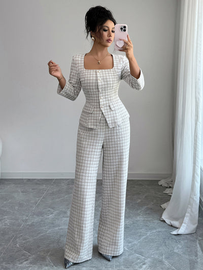 Conjunto Elegante de Camisa Manga Larga y Pantalón para Mujer - Image 9