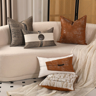 Funda de Almohada Premium Algodón y Lino Estilo Chino Contemporáneo - Image 2