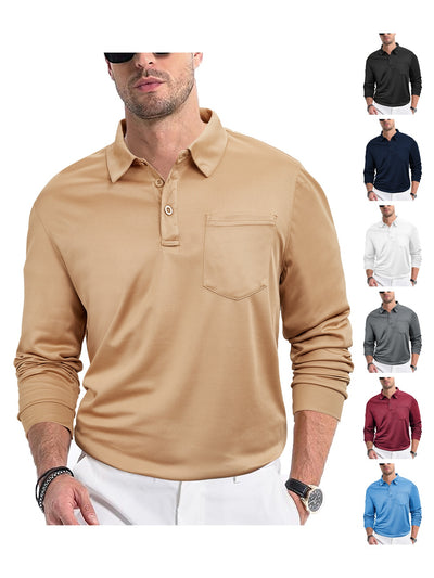 Camisa Suelta de Manga Larga en Color Sólido para Hombre - Image 11