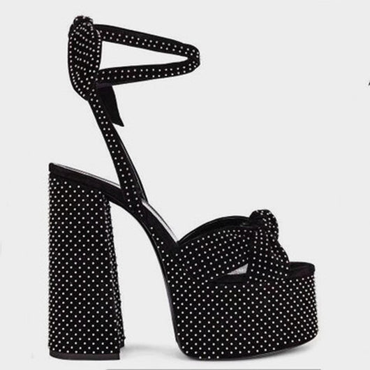 Sandalias Colorblock Talla Grande con Tacón Chunky y Moño Amor - Image 17
