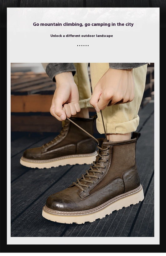 Botas de Trabajo Altas Estilo Británico para Hombre - Image 8