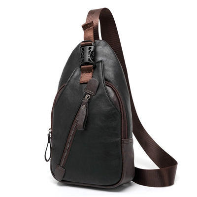 Bolsa Pecho Cuero Coreana Hombre - Mochila Mensajero Crossbody Premium - Image 5