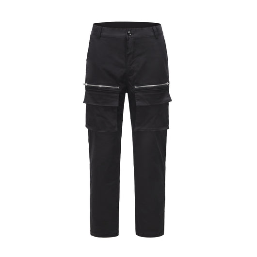 Pantalón Cargo Negro con Cremalleras y Bolsillos Múltiples - Estilo Hip-hop Urbano - Image 8