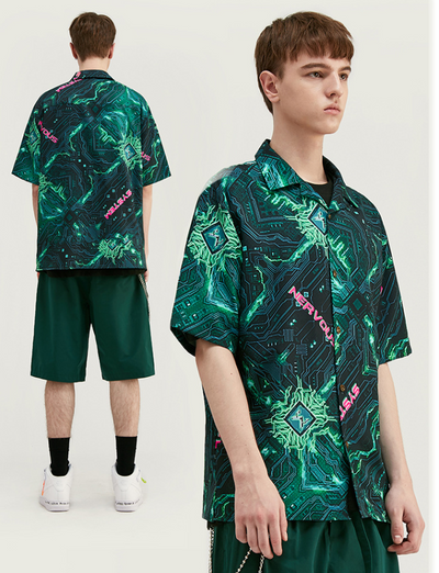 Camisa Cuello Cubano Manga Corta