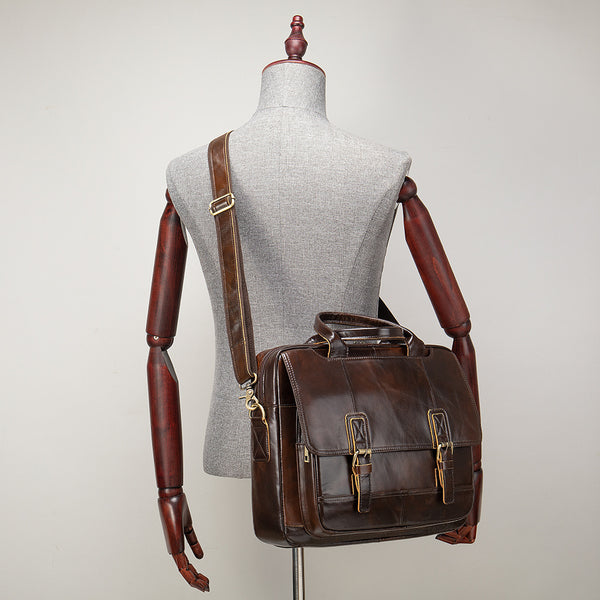 Bolso de Negocios Crosswise en Cuero Genuino para Hombre
