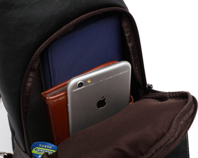 Bolsa Pecho Cuero Coreana Hombre - Mochila Mensajero Crossbody Premium - Image 3