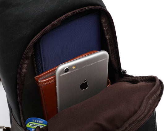 Bolsa Pecho Cuero Coreana Hombre - Mochila Mensajero Crossbody Premium - Image 3