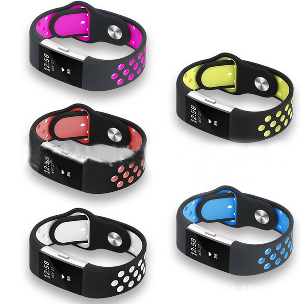 Correa de Silicona Fitbit Charge 2 Agujeros Redondos Monocromática