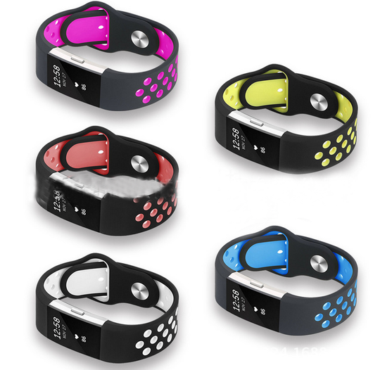 Correa de Silicona Fitbit Charge 2 Agujeros Redondos Monocromática
