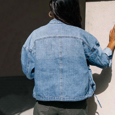 Chaqueta Denim Suelta con Cordón para Mujer - Image 11
