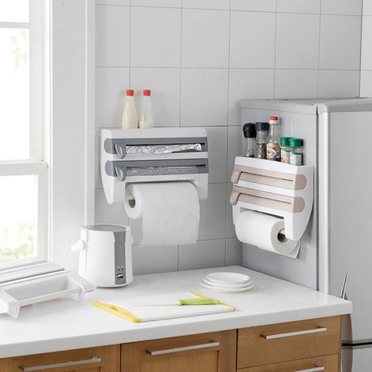 Dispensador Organizador de Cocina 4 en 1 para Papel, Foil y Film