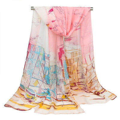 Pañuelo de Seda con Estampado Óleo Náutico - Image 5