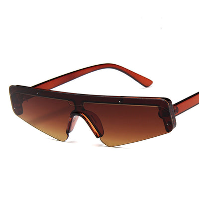 Brown mirror Siamese sport sunglasses with a flat top frame and gradient lenses, shown on a white background. - Image 28
