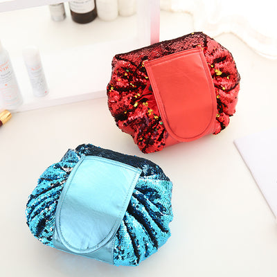 Bolsa de Maquillaje con Diseño de Lentejuelas Sirena - Organizador de Cosméticos Portátil - Image 2