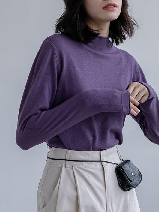 Blusa Ajustada de Cuello Alto en Punto - Image 19