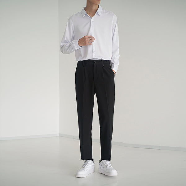 Pantalones Casuales Holgados de Corte Recto Tres Cuartos para Hombre
