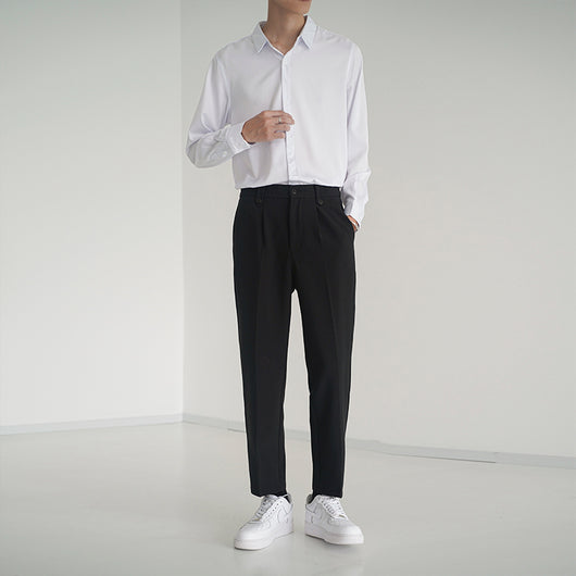 Pantalones Casuales Holgados de Corte Recto Tres Cuartos para Hombre