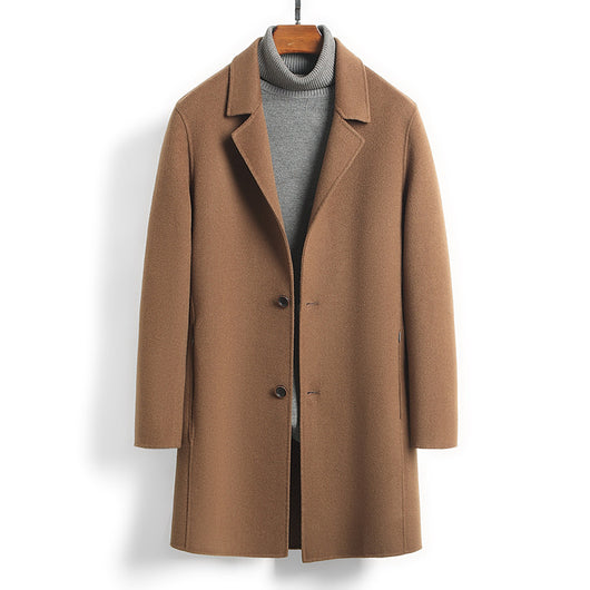 Abrigo Ejecutivo de Lana Pura Corte Slim Gris Oscuro - Image 7