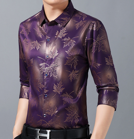 Camisa Casual de Manga Larga Estampada para Hombre - Image 3