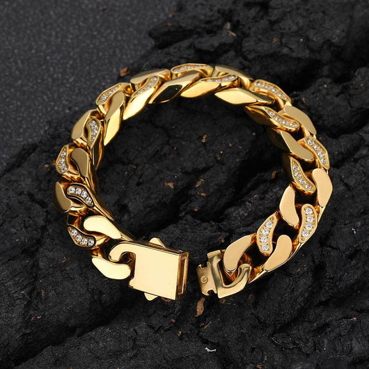Pulsera de Acero Titanio para Hombre con Circonitas y Acabado Facetado - Image 6