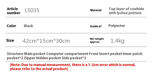 Mochila de Cuero Genuino Gran Capacidad Premium - Image 12