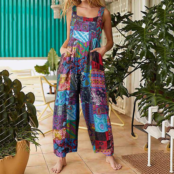 Mono Étnico para Mujer con Tirantes y Estampado Decorativo