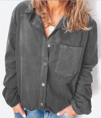 Chaqueta Camisera de Pana para Mujer Talla Grande - Image 9