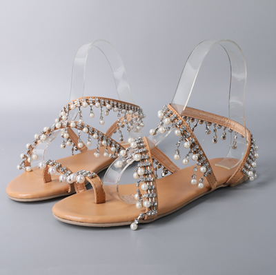 Sandalias Romanas Planas con Perlas para Mujer - Cómodas para Playa - Image 7