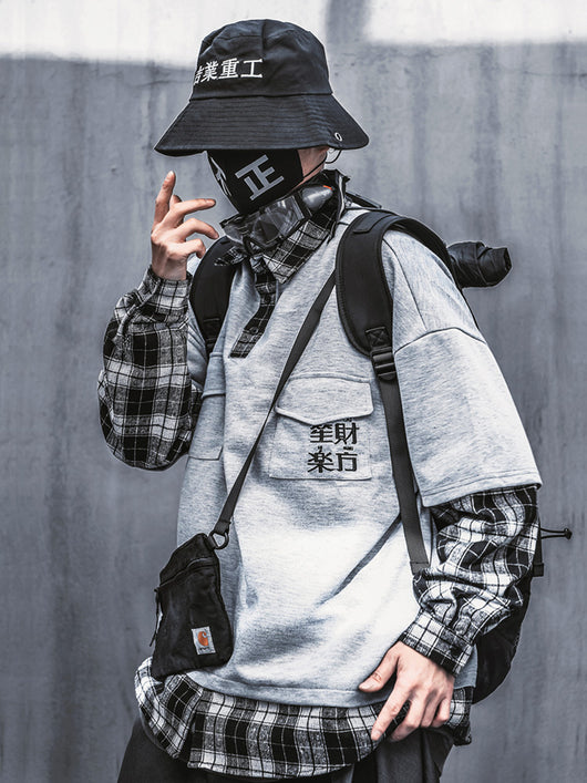 Camisa Manga Larga Falso Doble Efecto Hombre Estilo Urbano - Image 8