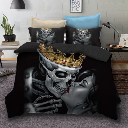 Juego de Cama Calavera con Flores Acuarela - Image 6