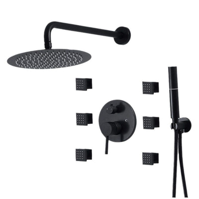Conjunto de Ducha Empotrada Negra con Control de Temperatura - Image 5