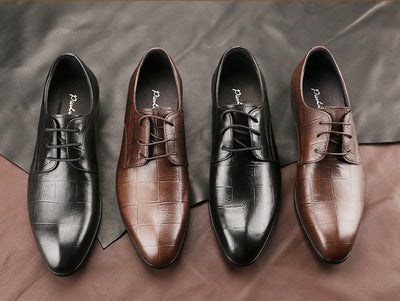 Zapatos Derby de Cuero Artesanales para Hombre - Diseño Cuadriculado Punta Fina - Image 3